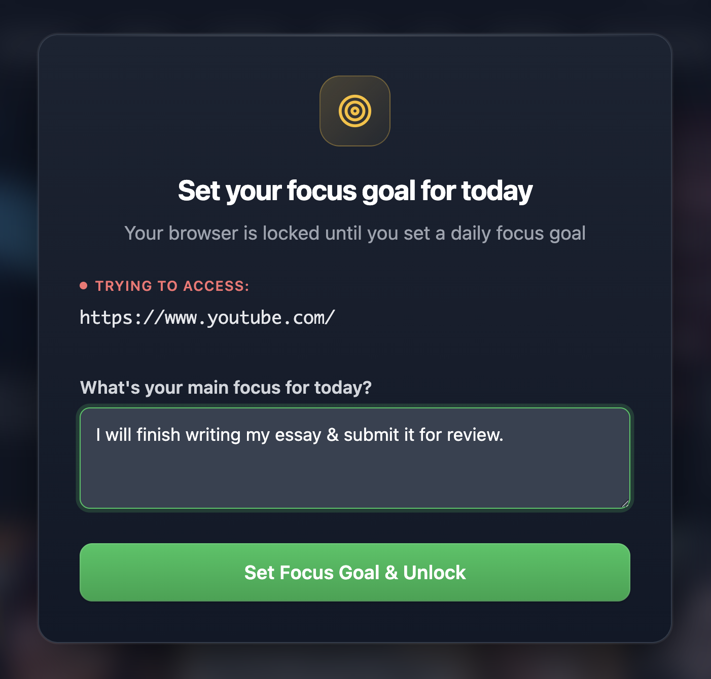 Set your focus goal for today