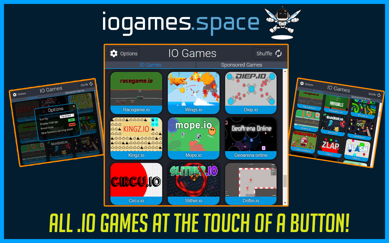 The iogames.space Chrome extension — browse and launch games from the browser toolbar