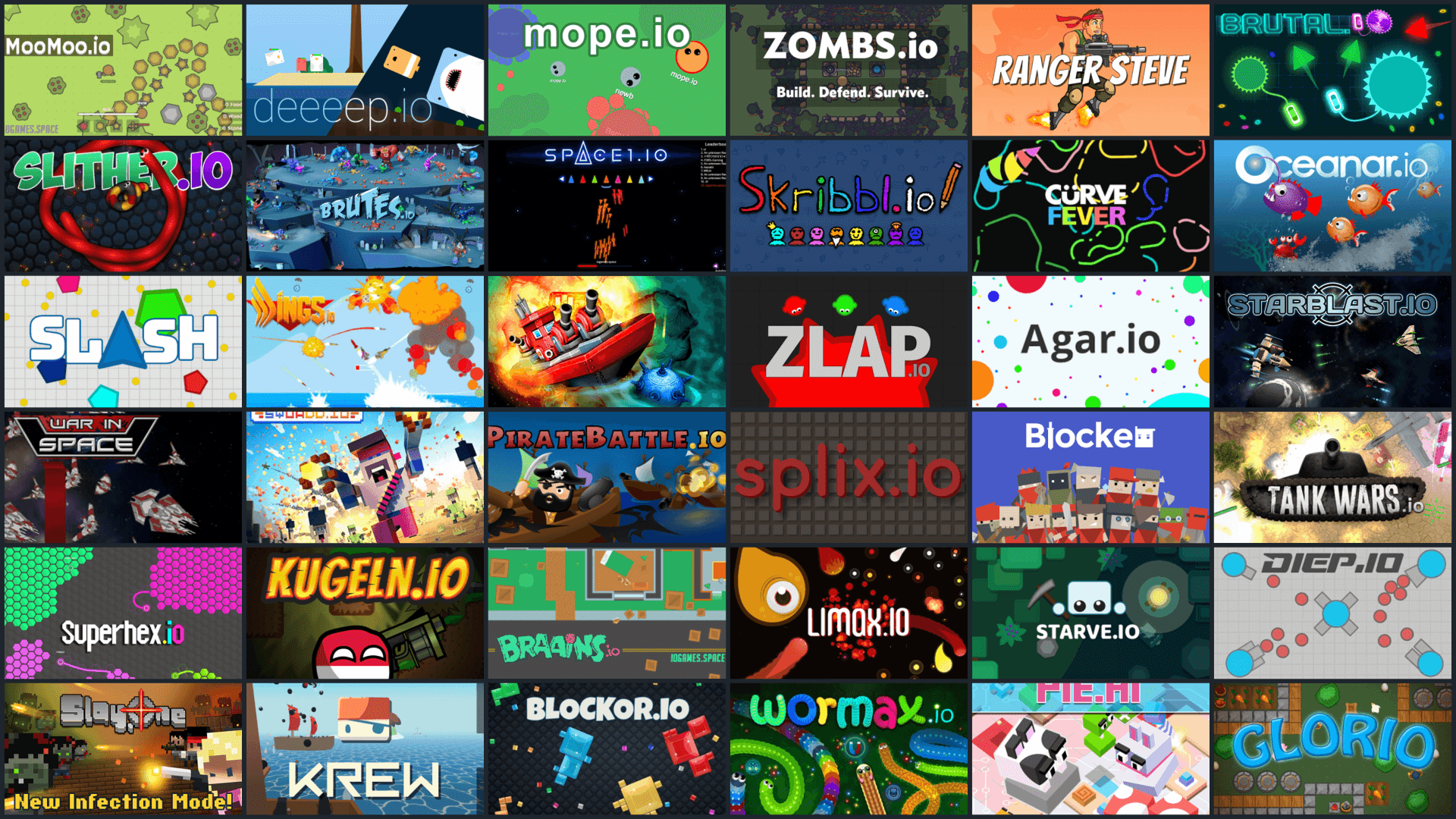 Just some of the games that called iogames.space home