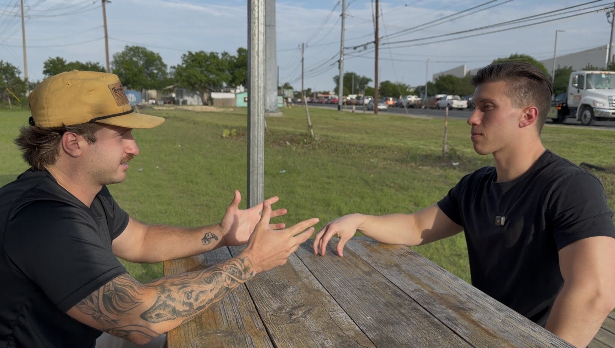 Me interviewing Cody before turning the sales conversation into the site strategy